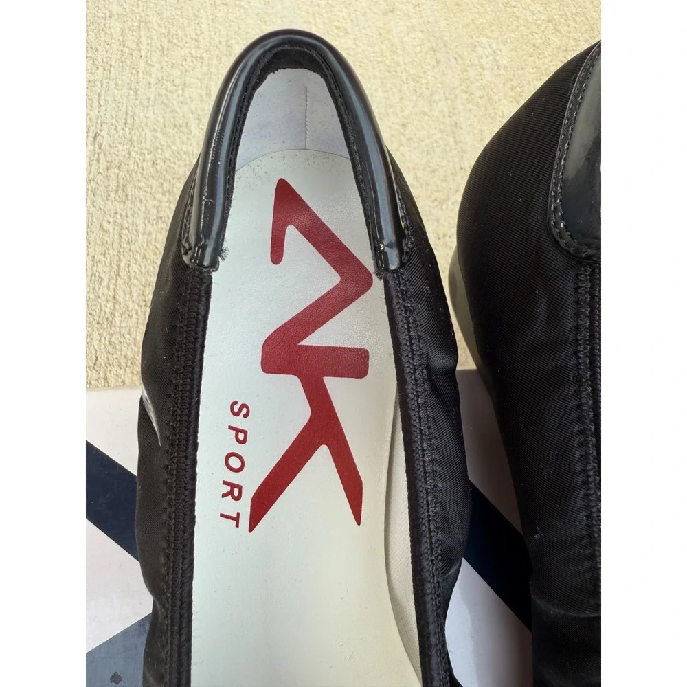 Anne Klein Sport 8.5 Black Mid Wedge Slip On Wedge‎ Shoe